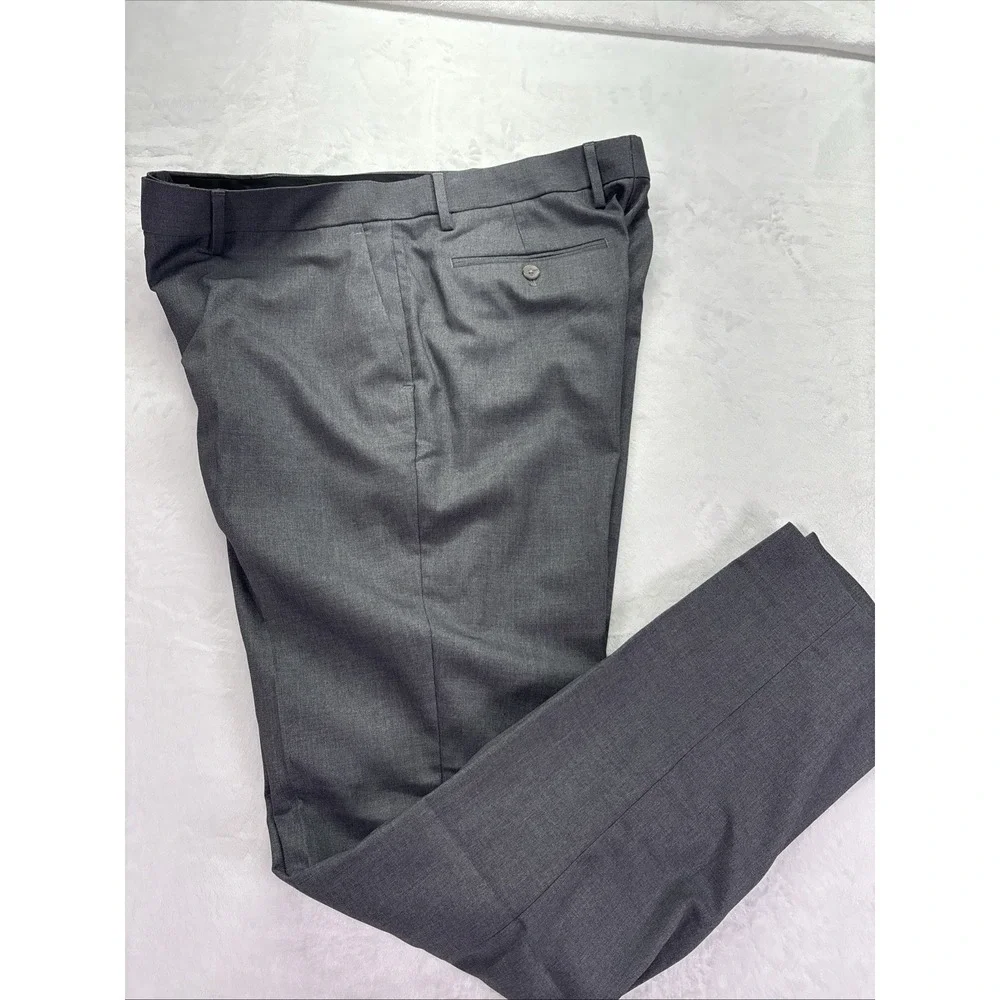 Banana Republic Tailored Trousers Men's Size 36x34 Gray Linen Blend Pants NWT